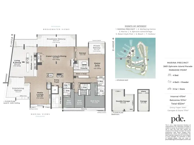 Floorplan of Homely apartment listing, 2601 Ephraim Island, Paradise Point QLD 4216