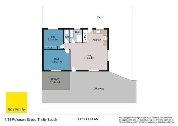 Floorplan of Homely unit listing, 1/33 Petersen Street, Trinity Beach QLD 4879