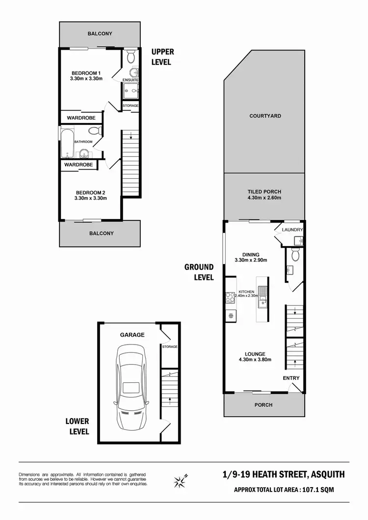 Floorplan of Homely townhouse listing, 1/9-19 Heath Street, Asquith NSW 2077