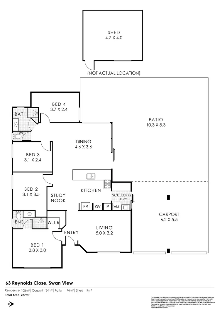 Floorplan of Homely house listing, 63 Reynolds Close, Swan View WA 6056