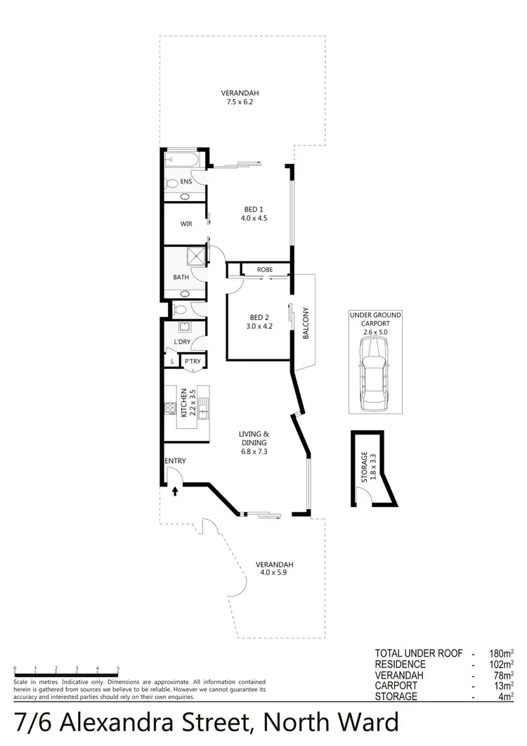 Floorplan of Homely unit listing, 7/6 Alexandra Street, North Ward QLD 4810