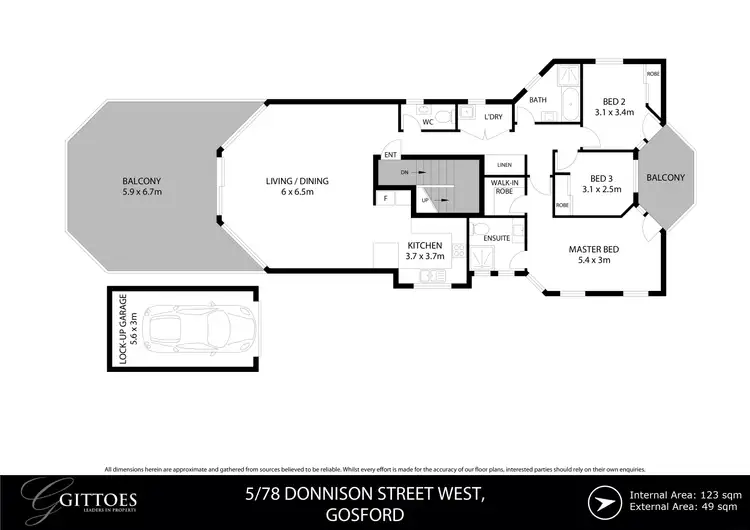 Floorplan of Homely unit listing, 5/78 Donnison Street West, Gosford NSW 2250
