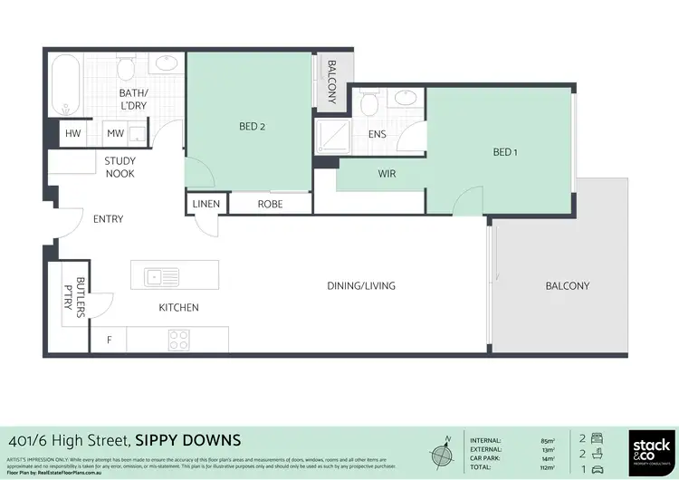Floorplan of Homely apartment listing, 401/6 High Street, Sippy Downs QLD 4556