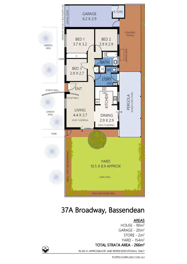 Floorplan of Homely semi-detached listing, 37A Broadway, Bassendean WA 6054