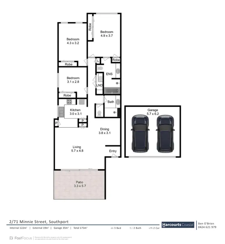 Floorplan of Homely unit listing, 2/71 Minnie Street, Southport QLD 4215
