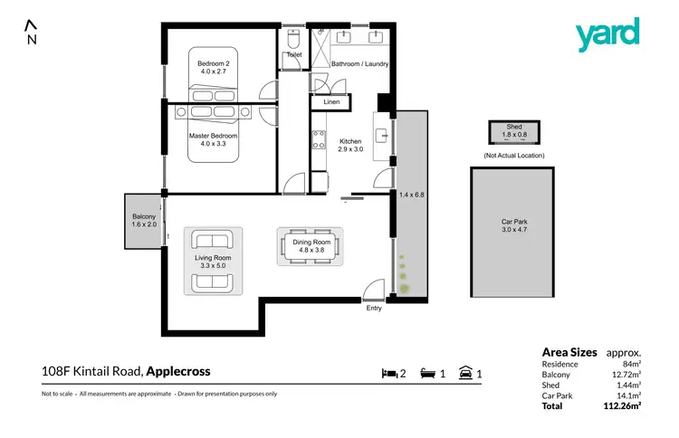 Floorplan of Homely apartment listing, 108F Kintail Road, Applecross WA 6153