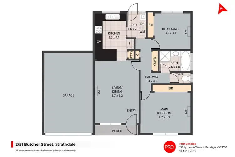 Floorplan of Homely unit listing, 2/51 Butcher Street, Strathdale VIC 3550