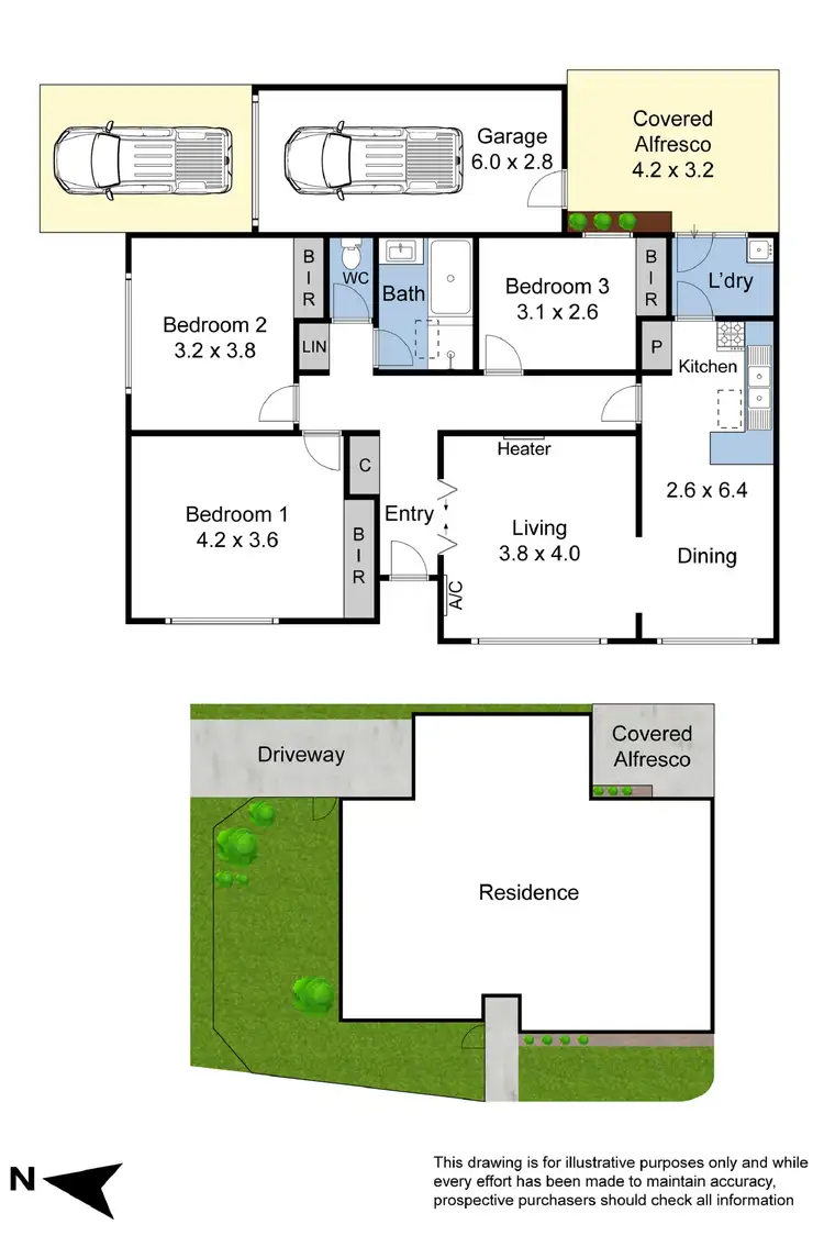 Floorplan of Homely unit listing, 1/6 Rutherglen Street, Noble Park VIC 3174