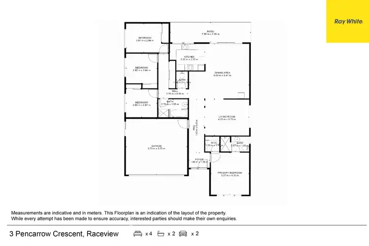 Floorplan of Homely house listing, 3 Pencarrow Crescent, Raceview QLD 4305