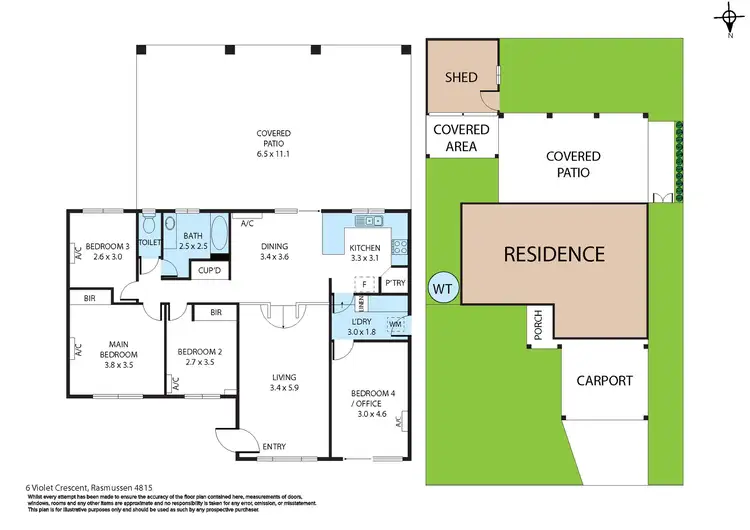 Floorplan of Homely house listing, 6 Violet Crescent, Rasmussen QLD 4815