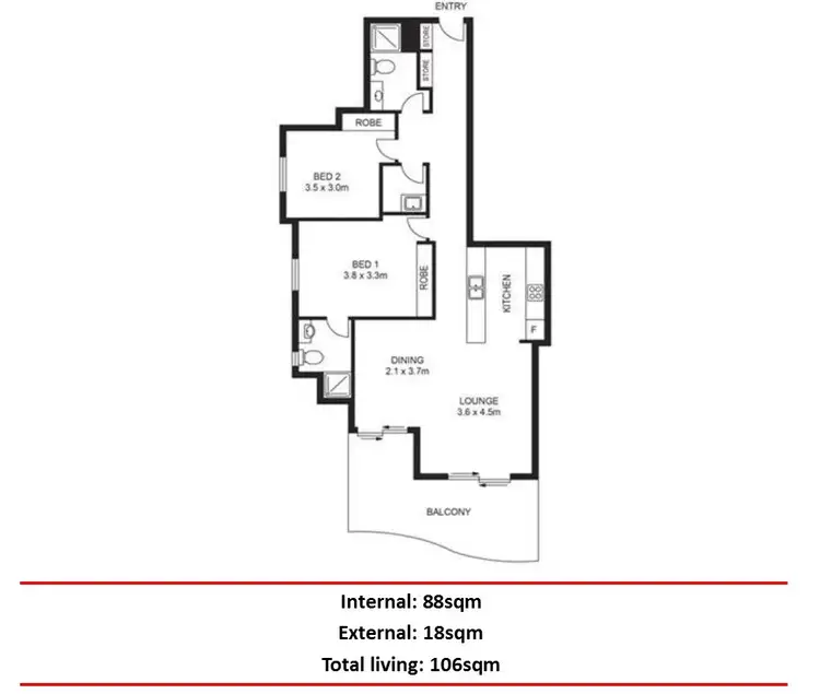 Floorplan of Homely apartment listing, 21/446 Ann Street, Brisbane City QLD 4000
