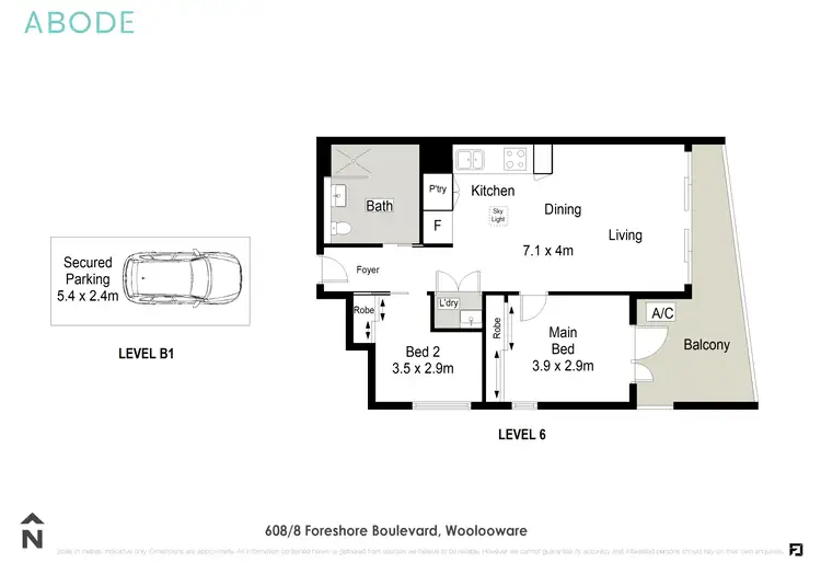 Floorplan of Homely apartment listing, 608/8 Foreshore Boulevard, Woolooware NSW 2230