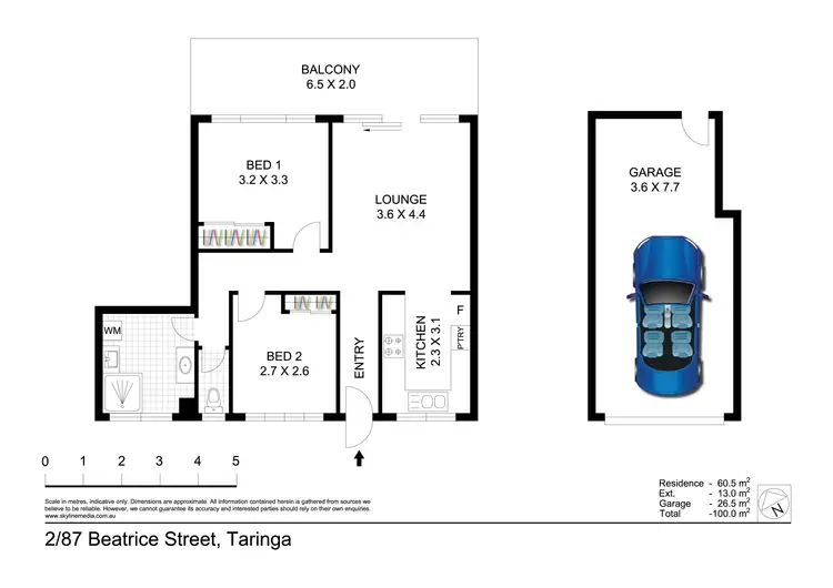 Floorplan of Homely unit listing, 2/87 Beatrice Street, Taringa QLD 4068