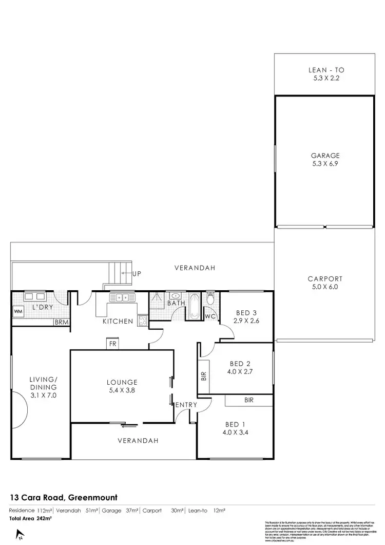 Floorplan of Homely house listing, 13 Cara Road, Greenmount WA 6056