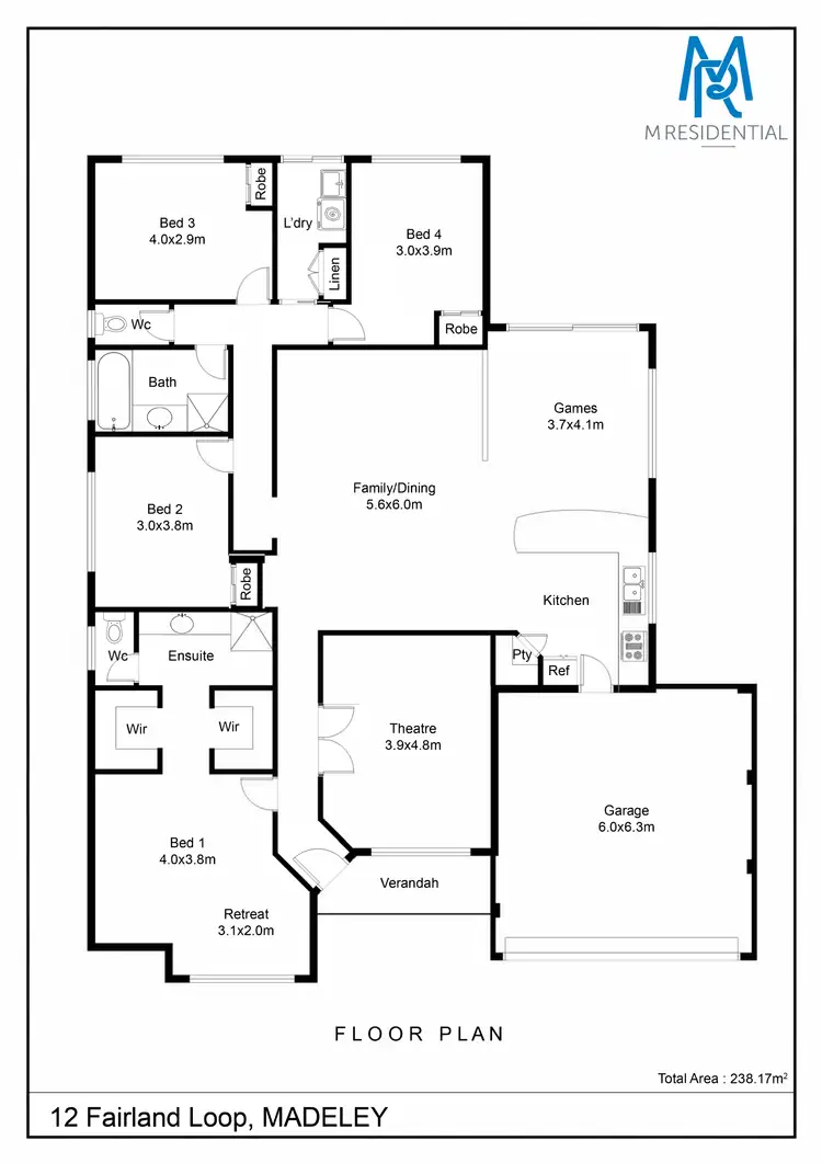 Floorplan of Homely house listing, 12 Fairland Loop, Madeley WA 6065