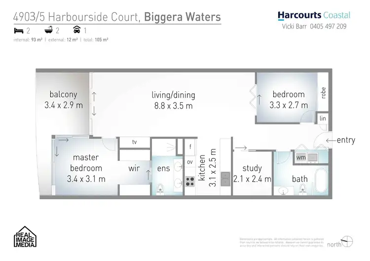 Floorplan of Homely apartment listing, 4903/5 Harbour Side Court, Biggera Waters QLD 4216