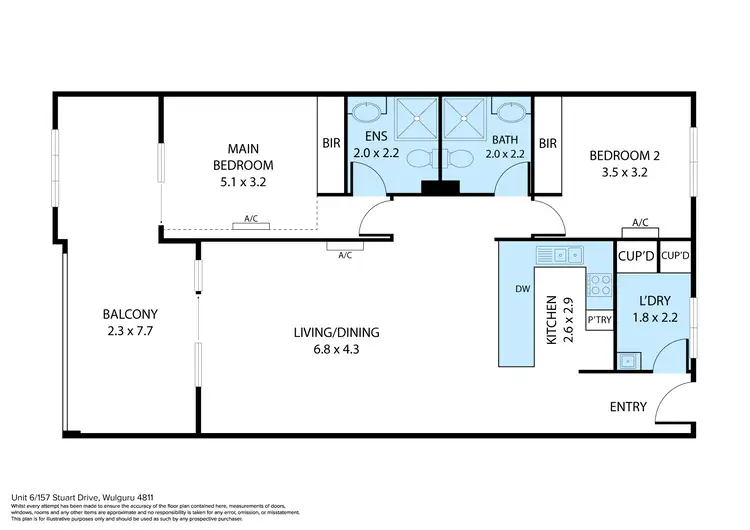 Floorplan of Homely unit listing, 6/157-159 Stuart Drive, Wulguru QLD 4811