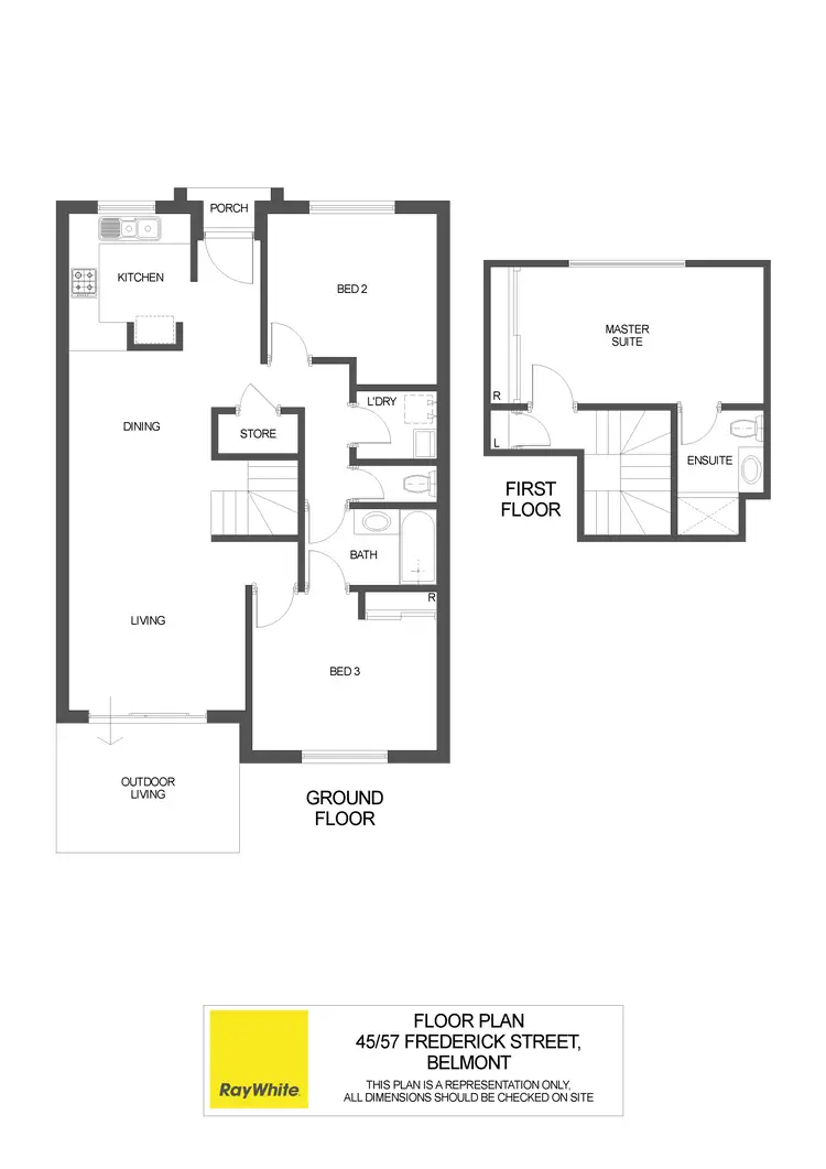 Floorplan of Homely townhouse listing, 45/57 Frederick Street, Belmont WA 6104