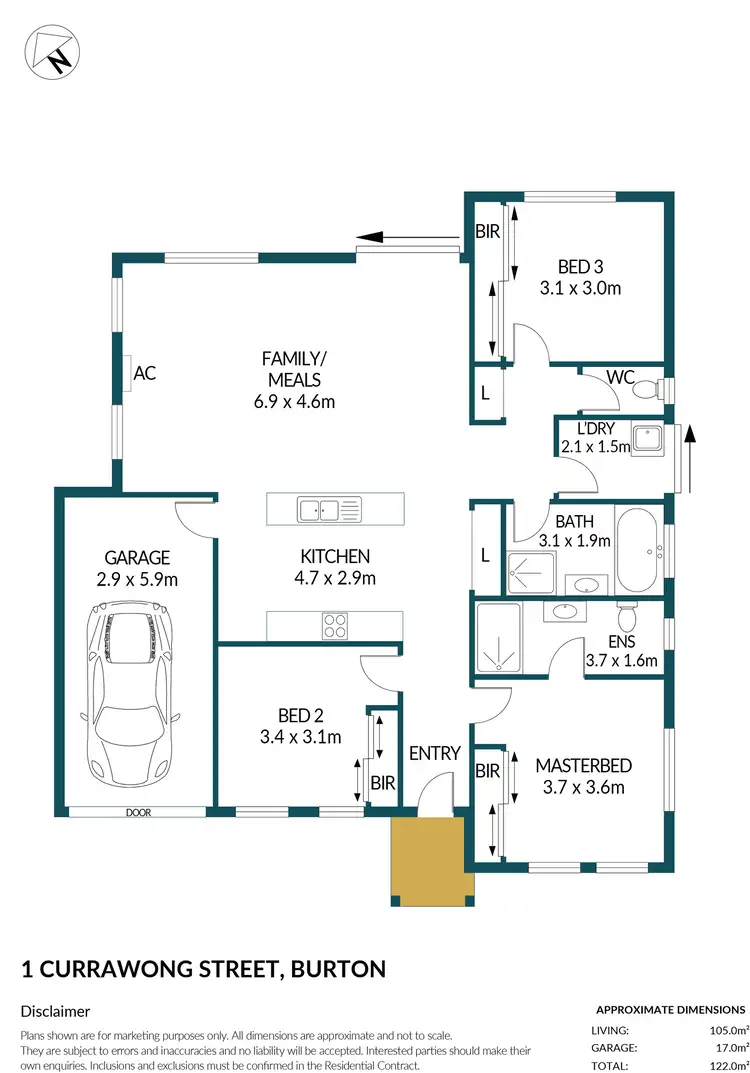 Floorplan of Homely house listing, 1 Currawong Street, Burton SA 5110
