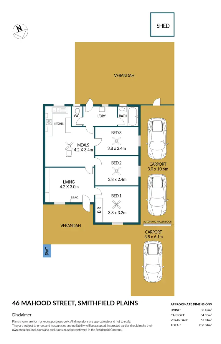 Floorplan of Homely house listing, 46 Mahood Street, Elizabeth Grove SA 5112