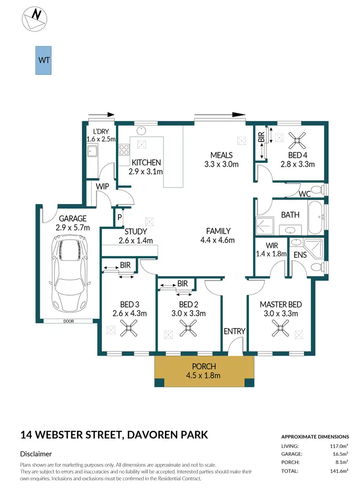 Floorplan of Homely house listing, 14 Webster Street, Davoren Park SA 5113