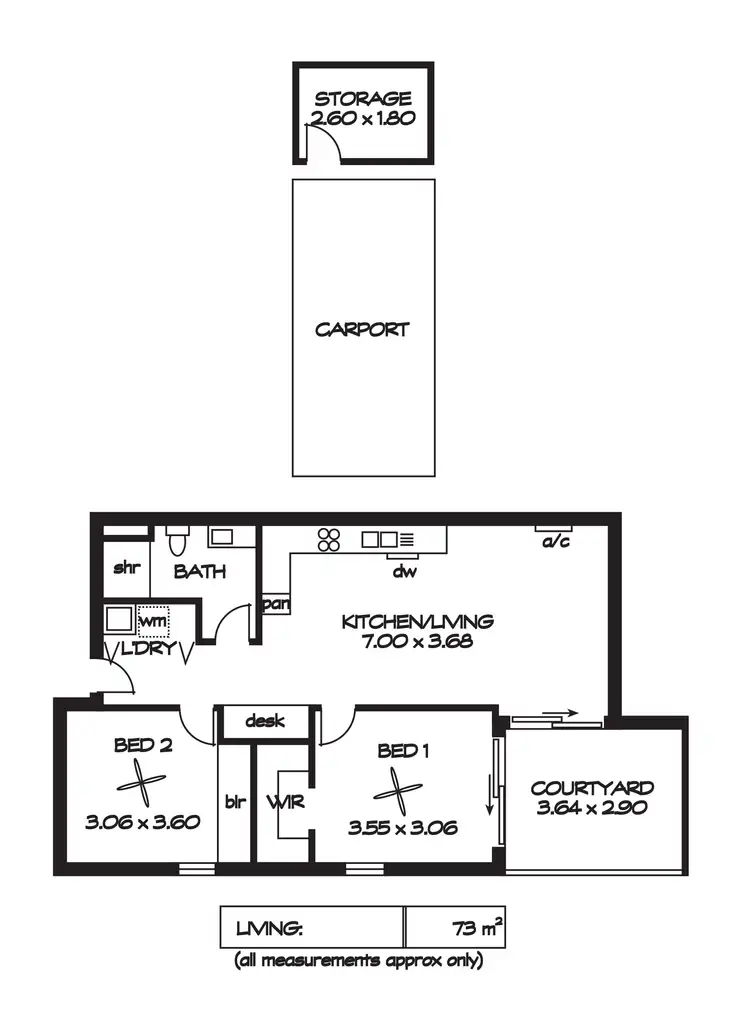 Floorplan of Homely unit listing, G01/6 Sweeney Terrace, Woodville West SA 5011