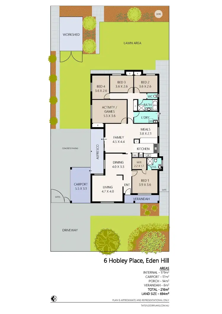Floorplan of Homely house listing, 6 Hobley Place, Eden Hill WA 6054