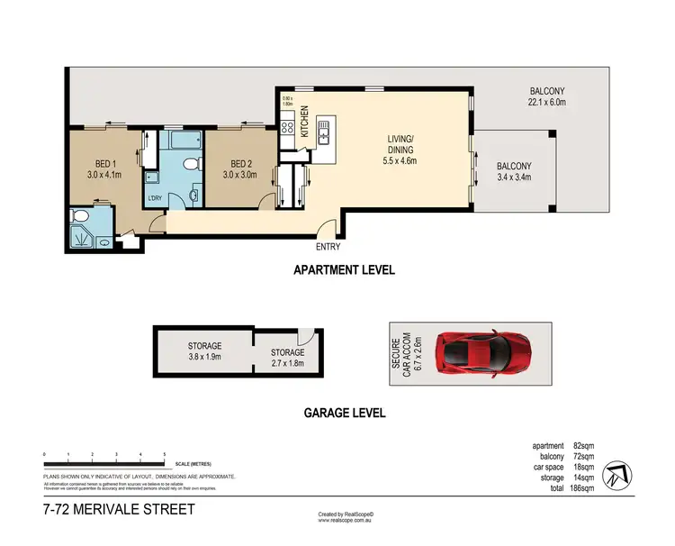 Floorplan of Homely unit listing, 7/72 Merivale Street, South Brisbane QLD 4101