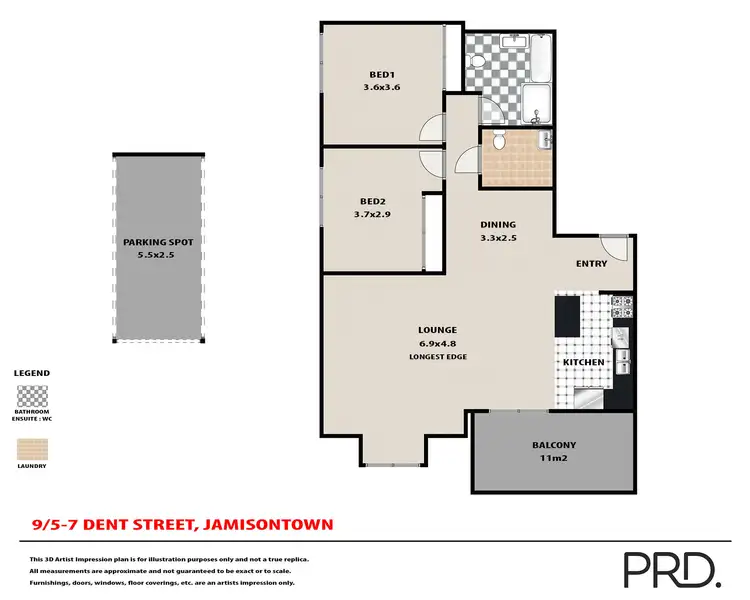 Floorplan of Homely apartment listing, 9/5-7 Dent Street, Jamisontown NSW 2750