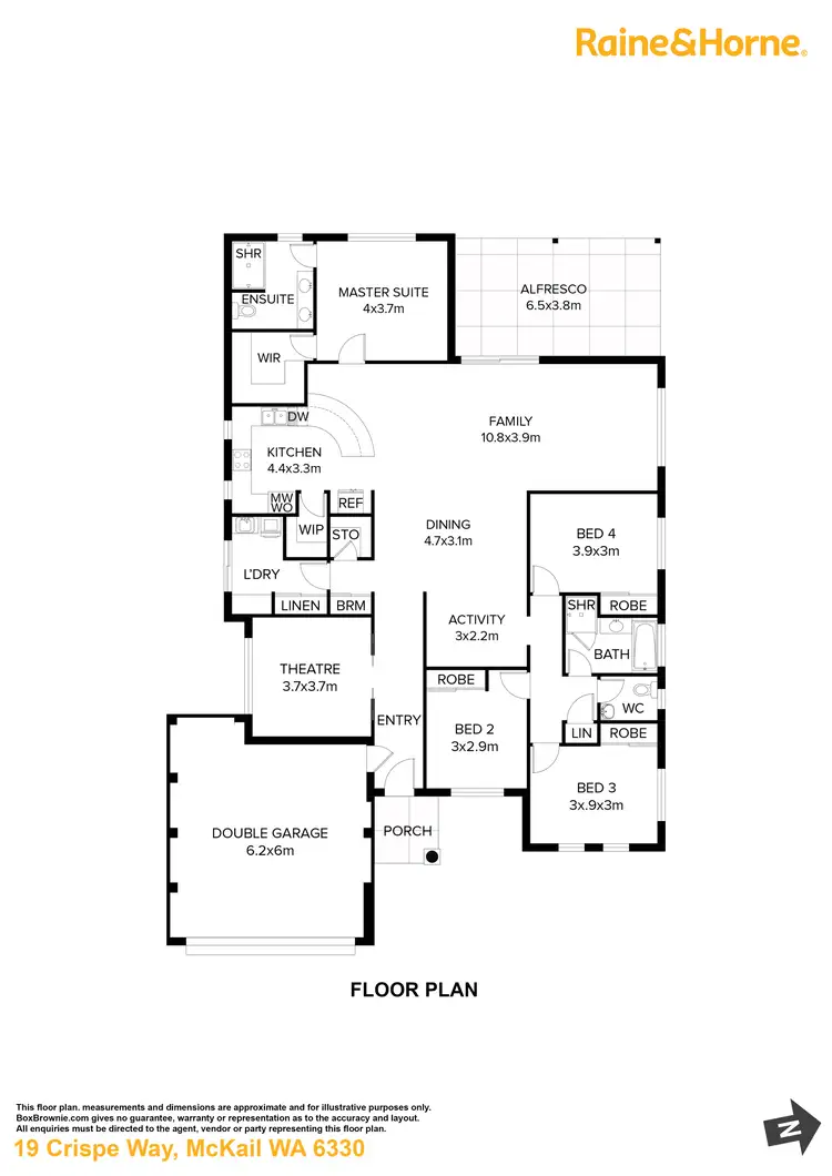 Floorplan of Homely house listing, 19 Crispe Way, Mckail WA 6330