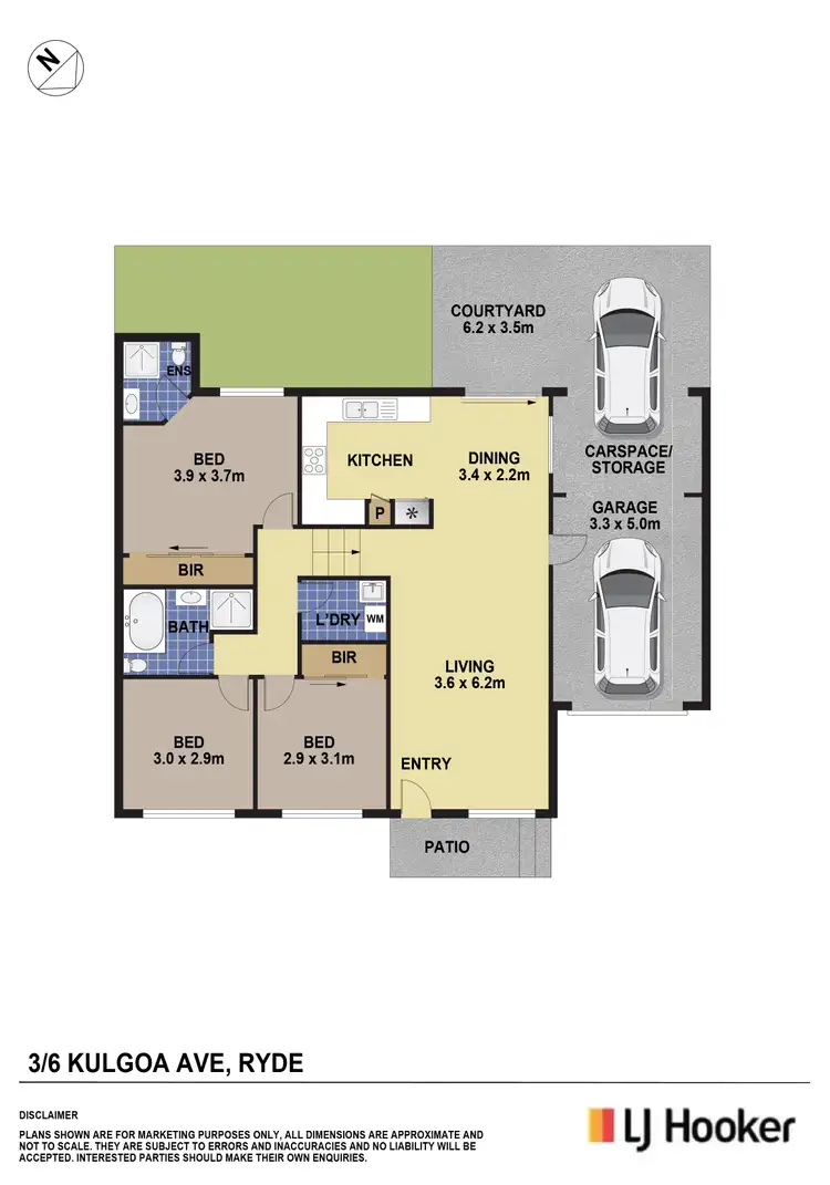 Floorplan of Homely villa listing, 3/6 Kulgoa Avenue, Ryde NSW 2112
