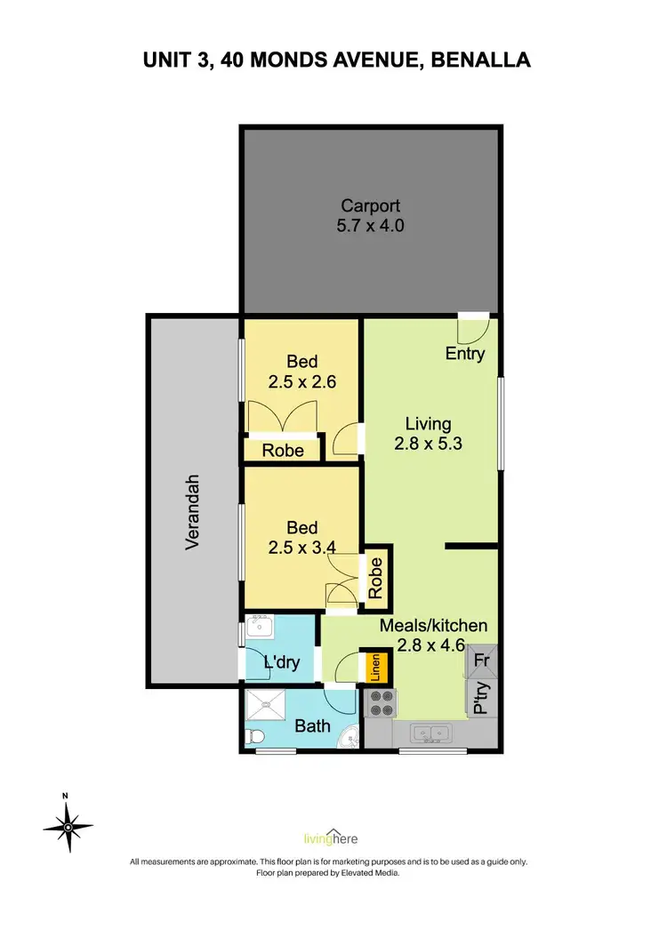 Floorplan of Homely unit listing, 3/40 Monds Avenue, Benalla VIC 3672