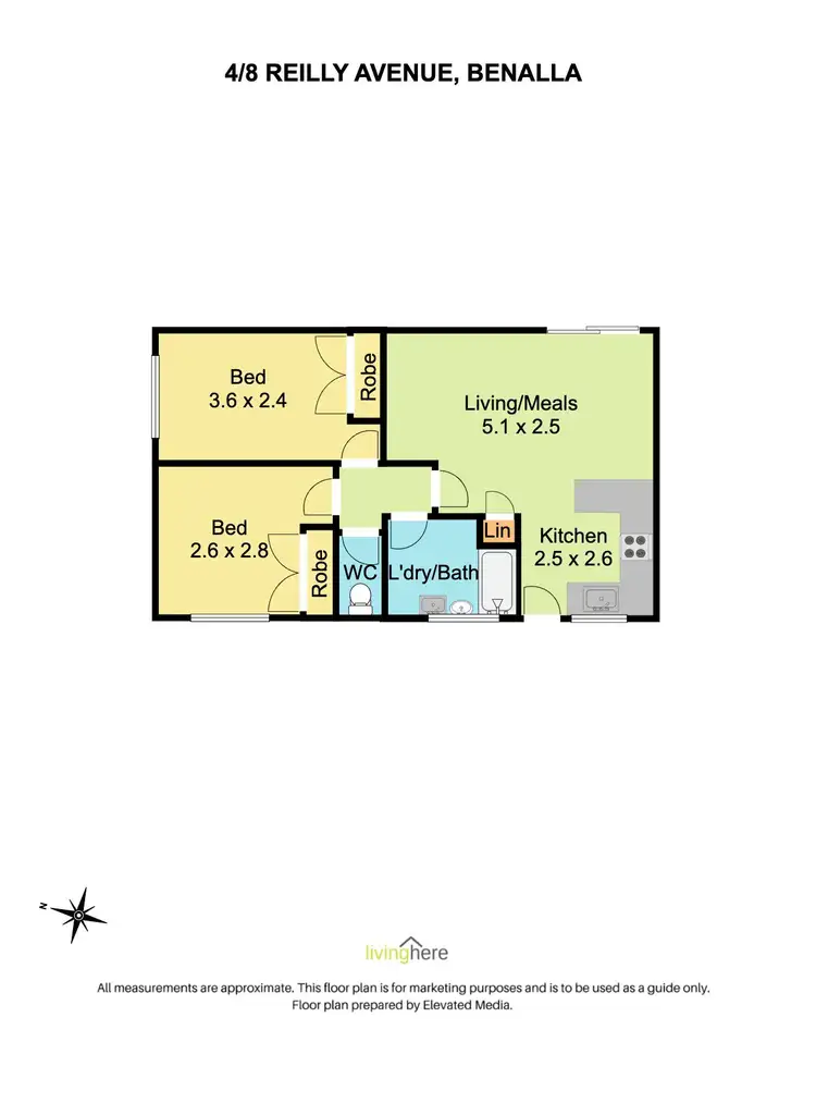 Floorplan of Homely unit listing, 4/8 Reilly Avenue, Benalla VIC 3672