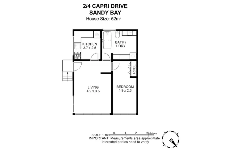 Floorplan of Homely unit listing, 2/4 Capri Drive, Sandy Bay TAS 7005