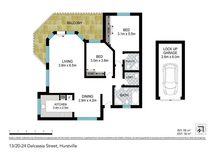 Floorplan of Homely apartment listing, 13/20-24 Dalcassia Street, Hurstville NSW 2220
