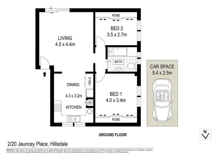 Floorplan of Homely apartment listing, 2/20 Jauncey Place, Hillsdale NSW 2036