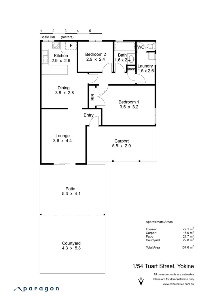 Floorplan of Homely villa listing, 1/54 Tuart Street, Yokine WA 6060
