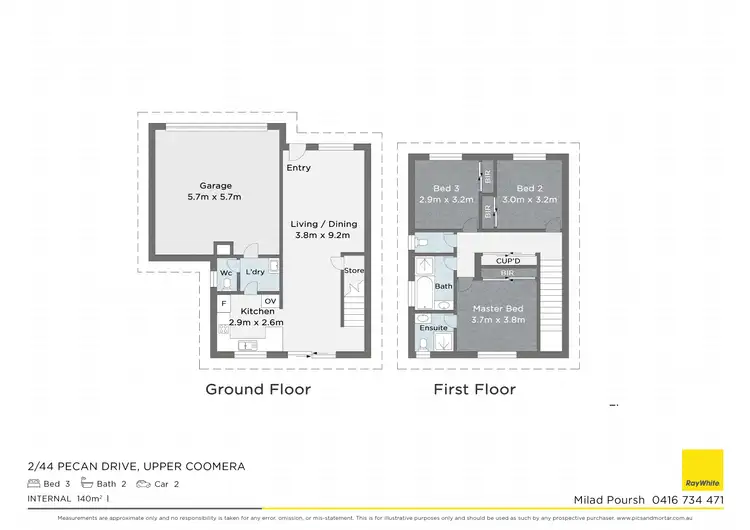 Floorplan of Homely semi-detached listing, 2/44 Pecan Drive, Upper Coomera QLD 4209