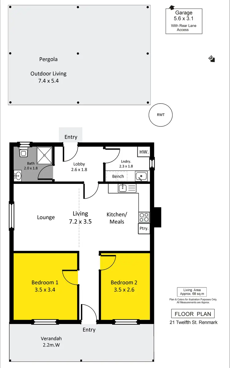 Floorplan of Homely house listing, 21 Twelfth Street, Renmark SA 5341