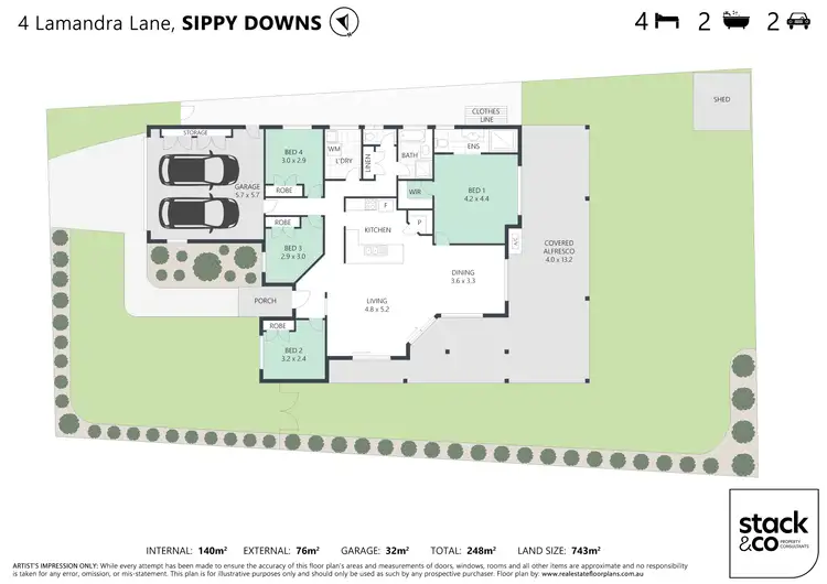 Floorplan of Homely house listing, 4 Lamandra Lane, Sippy Downs QLD 4556