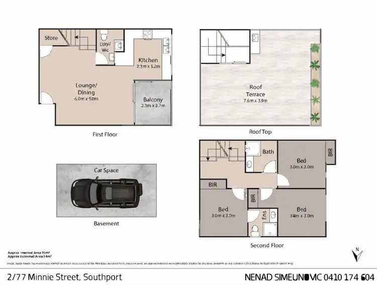 Floorplan of Homely townhouse listing, 2/77 Minnie Street, Southport QLD 4215