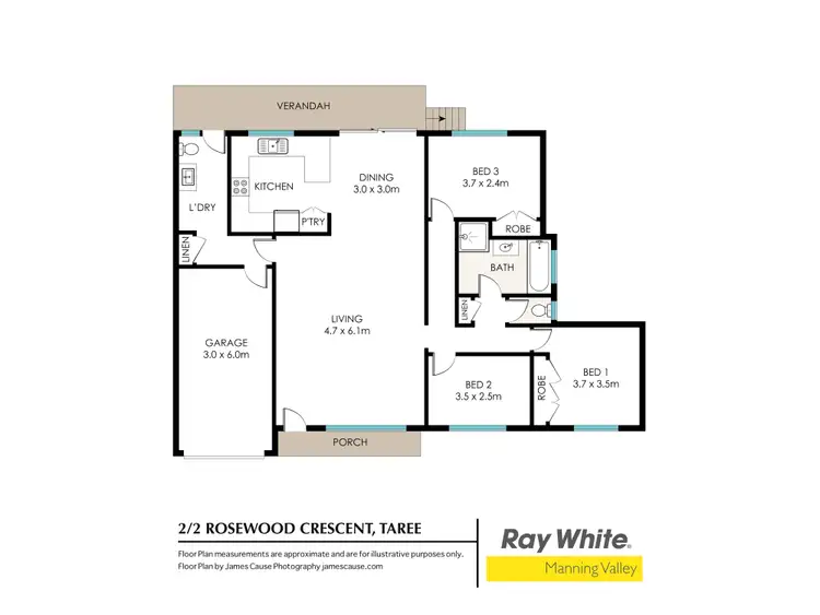 Floorplan of Homely semi-detached listing, 2/2 Rosewood Crescent, Taree NSW 2430