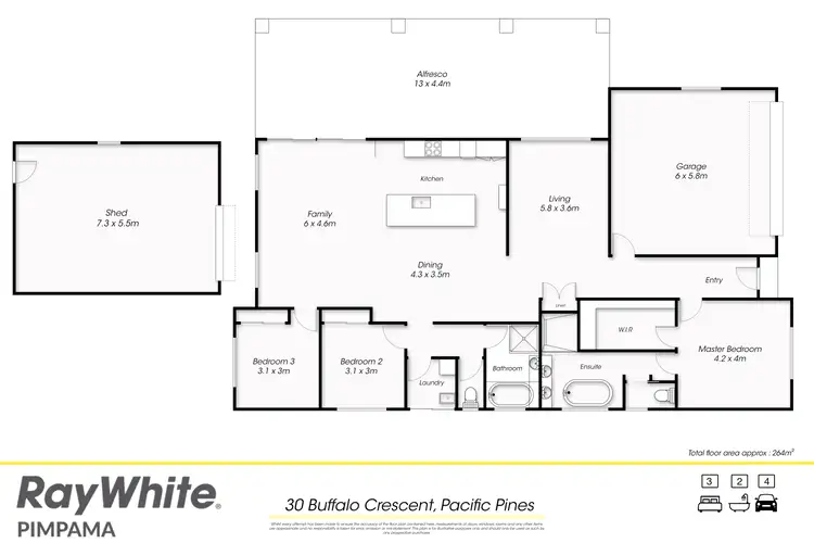 Floorplan of Homely house listing, 30 Buffalo Crescent, Pacific Pines QLD 4211