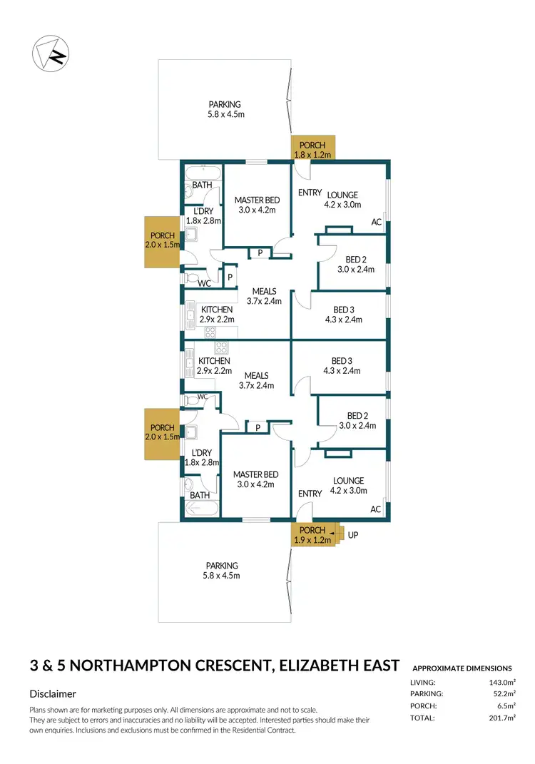 Floorplan of Homely house listing, 3 & 5 Northampton Crescent, Elizabeth East SA 5112
