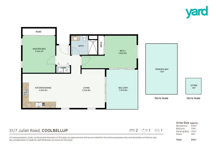 Floorplan of Homely townhouse listing, 31/7 Juliet Road, Coolbellup WA 6163