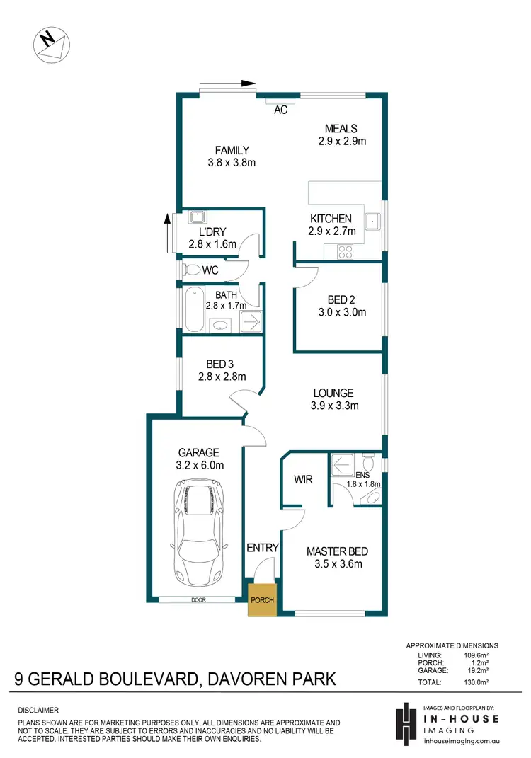 Floorplan of Homely house listing, 9 Gerald Boulevard, Davoren Park SA 5113
