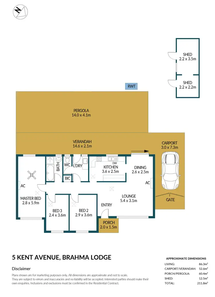Floorplan of Homely house listing, 5 Kent Avenue, Brahma Lodge SA 5109