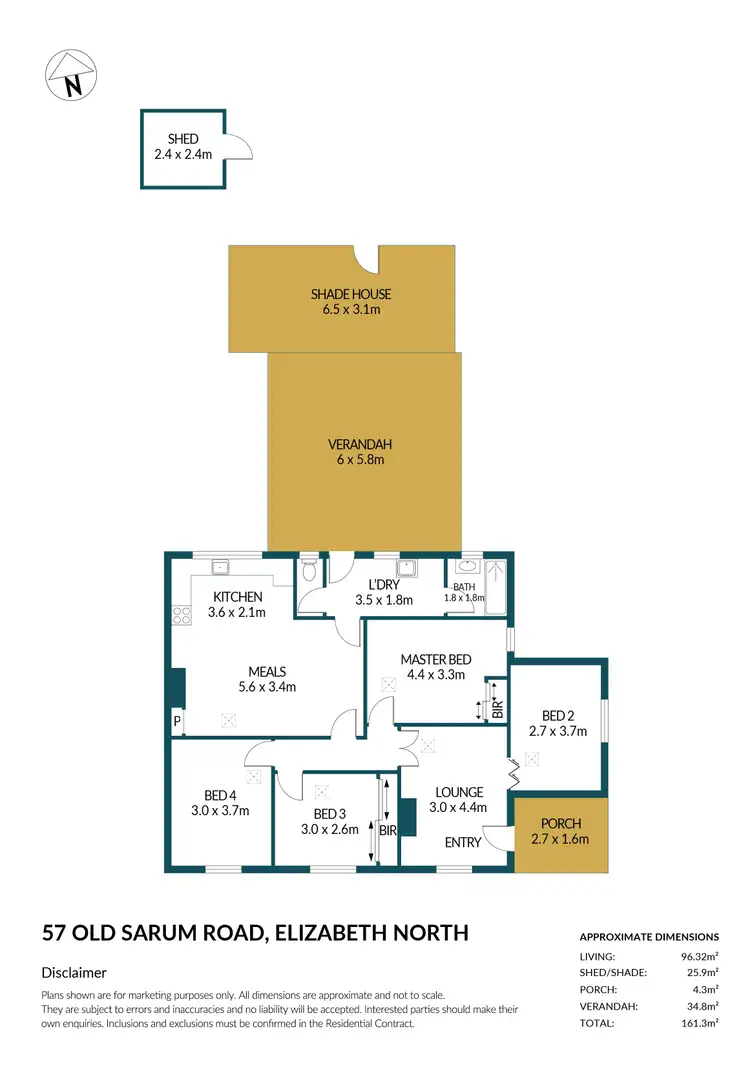 Floorplan of Homely house listing, 57 Old Sarum Road, Elizabeth North SA 5113