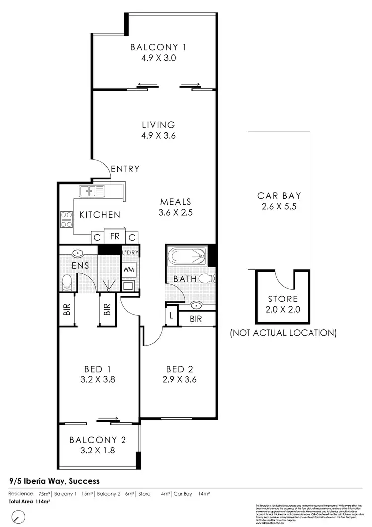 Floorplan of Homely apartment listing, 9/5 Ibera Way, Success WA 6164