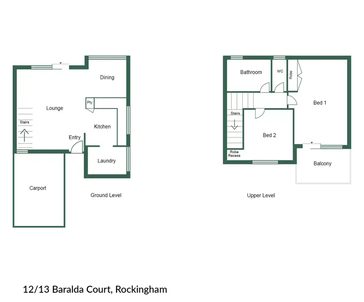 Floorplan of Homely townhouse listing, 12/13 Baralda Court, Rockingham WA 6168